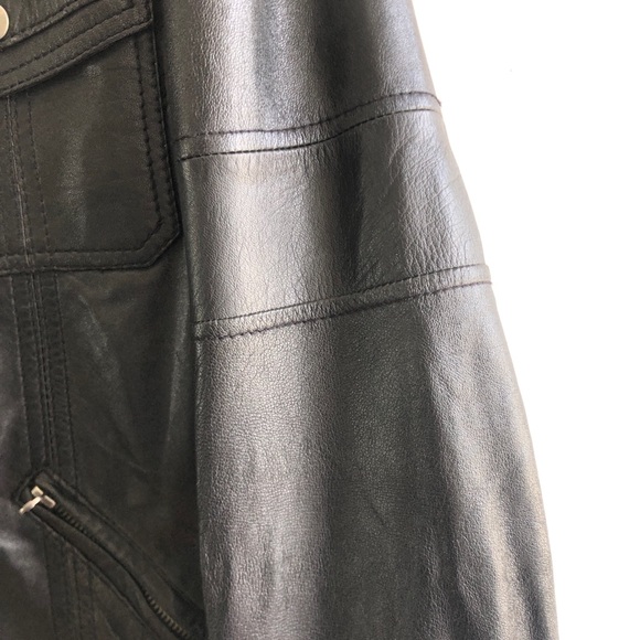 John F Gee Lambskin Leather Biker Bomber JACKET - Picture 4 of 11